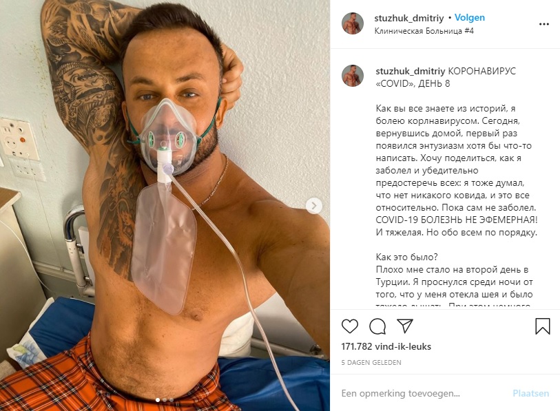 Fitness-influencer stuzhuk dmitriy zijn corona verhaal